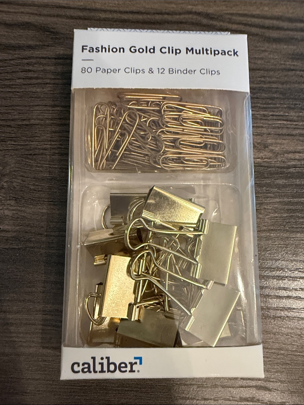 Caliber Fashion Gold Clip Multipack - Gold Paper & Binder Clips